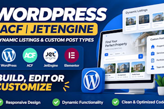 build wordpress acf jetengine dynamic listings and custom post types