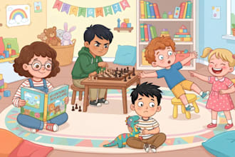 christian children story book illustration, children story book illustration