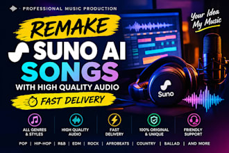 remake suno ai songs with high quality audio fast delivery
