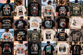 do bulk t shirt design for your pod store typography