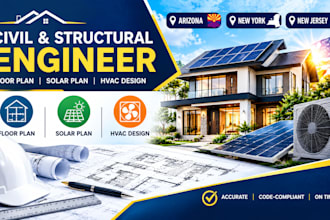 civil and structural engineer floor plan, solar plan hvac design in arizona ny