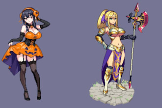 do pixel art character design pixel sprite sheet animation pixel game art 8bit