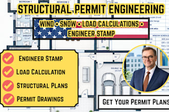 structural engineer permit set, wind, snow, load calculation, engineer stamp