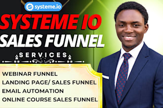 systeme io course landing page and setup online course sales funnel automation