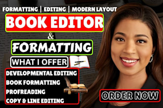 do developmental editing, proofreading and manuscript formatting