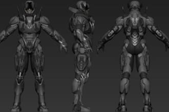 create a custom sci fi 3d character, cyberpunk or futuristic game ready model