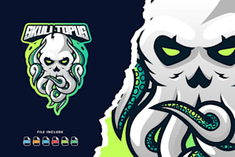 design a premium octopus logo with a unique style