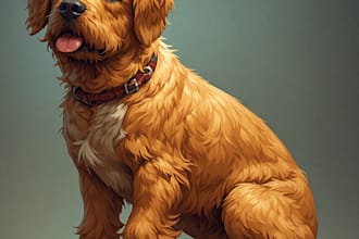 draw your dog or any pets into cartoon