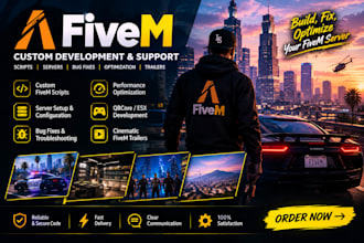 do custom fivem script, fivem server, fix bugs, optimize script, fivem trailer