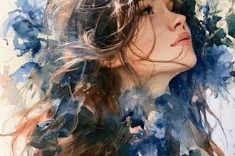 watercolor portrait painting, photo to watercolor portrait