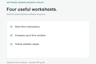 customize a software vendor scorecard and cost model