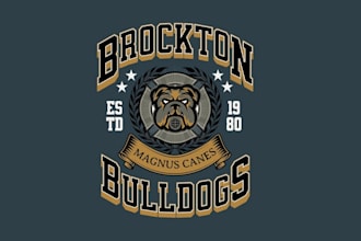 do high quality bull dog mascot logo retro t shirt  design
