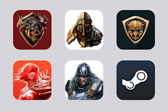 design a professional game logo, steam icon, or app icon