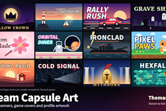 design steam artwork steam capsule art game banner game cover for your profile