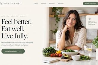 design wix nutrition coach website squarespace dietitian wellness website