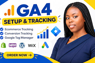 fix or setup google analytics 4, ga4 ecommerce tracking, conversion tacking GTM