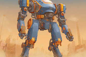 make your high quality mecha illustration for your