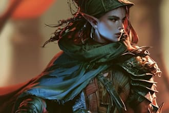 do illustration, concept art and character art, dnd