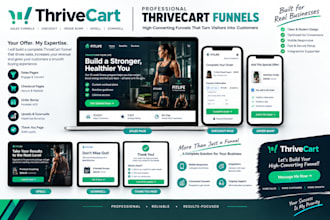 build a thrivecart checkout, sales funnel and upsell