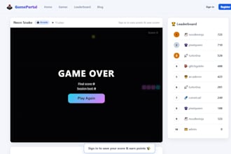 build modern online game portal website