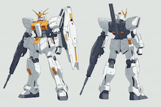 create custom gundam and mecha character art
