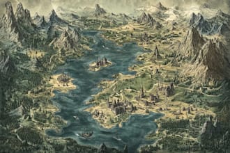 city, event, tourist, and fantasy map illustration