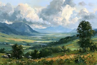 create realistic landscape paintings in oil painting