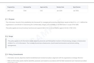 create iso 27001 aligned isms documentation, policies and risk registers