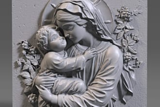 create custom 3d bas relief, medallion and relief models for printing