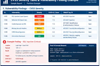 perform a vulnerability assessment and deliver a cvss security report