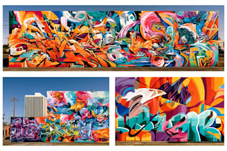 reate custom graffiti art designs murals and wall arts