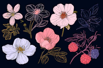 do custom a fruits botanical illustration