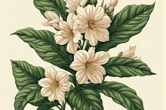 draw botanical illustration of logo for you