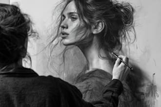 design unique charcoal pencil artwork from your reference