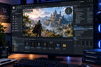 develop unreal engine aaa multiplayer game, ue5 video game and unity 2d 3d game