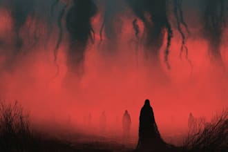 create dark fantasy horror art illustration