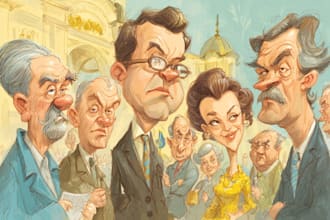 create humorous political caricatures and cartoons