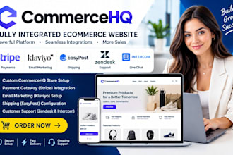 build commercehq ecommerce website with stripe klaviyo easypost zendesk intercom