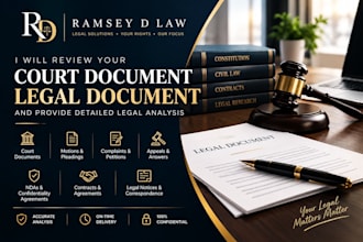 review court documents, motion, complaint, petition, appeal or nda