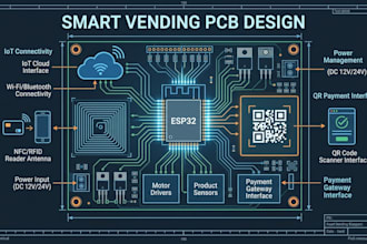 design esp32 stm32 smart vending machine pcb motor control with nfc rfid qr iot