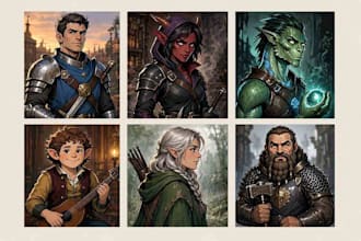 draw d and d character commissions, illustration