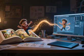 create an animated children book trailer and book promotion video