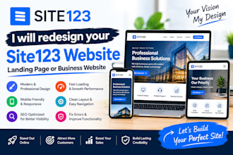 redesign site123 website, landing page or business website