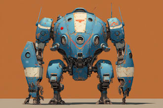 design robots and concept art of futuristic mecha