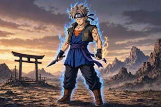 draw your or oc in dragon ball z naruto or any anime style