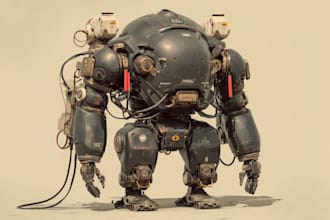design high quality robot, mecha concepts