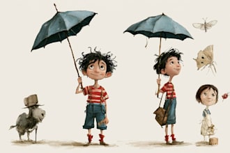 create high quality kids character design child book