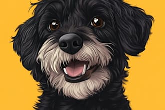 custom disney pet portrait illustration