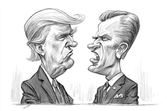 draw unique political cartoons and satire art