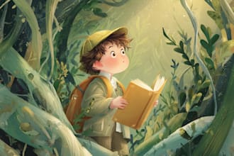 hand drawn watercolor children book illustration,